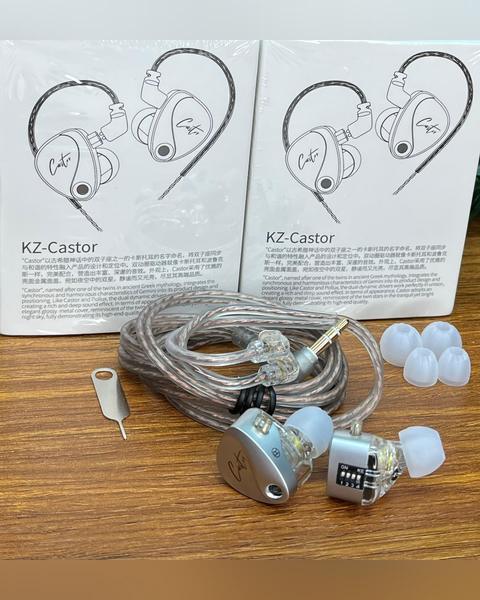 Fone de Ouvido com Fio KZ Castor com Microfone